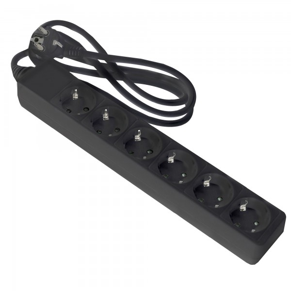 Base onlex negra 6tomas cable 1,5mt