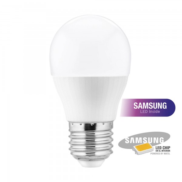 Bomb.led samsung esferica  e27 8w.neutra (caja de 10 unidades)