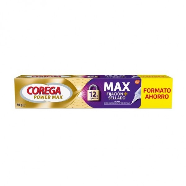 Corega Crema Fijadora para Prótesis Dentales Max Fijación y Confort Sin Sabor 70 g