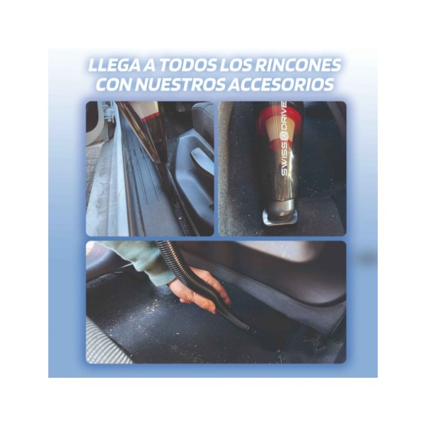 Aspirador de Mano Potente 12V 120W Aspiradora Coche con Filtro Lavable Hepa con Cable 4,5M