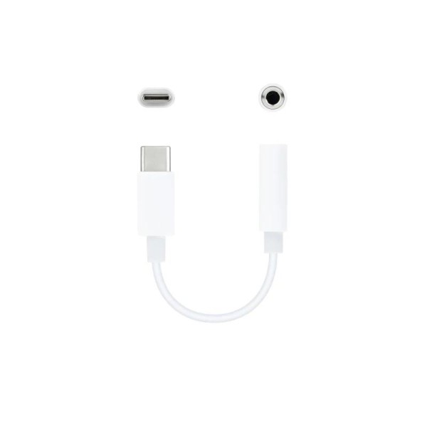 Nanocable adaptador audio usb-c-m a jack-h, blanco