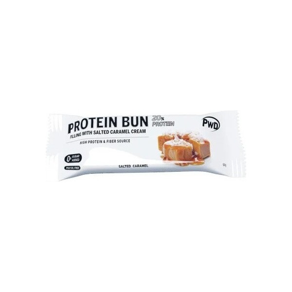 Pwd Protein Bun Snack con 20% Proteína 60 g Caramelo Salado