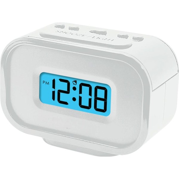 Reloj digital c/alarma blanco