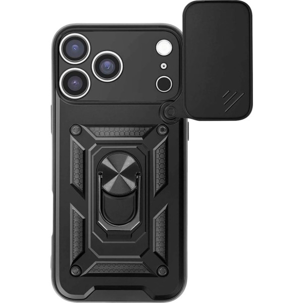 Jc trasera con anillo de soporte + protector de cámara negro / apple iphone 17 pro