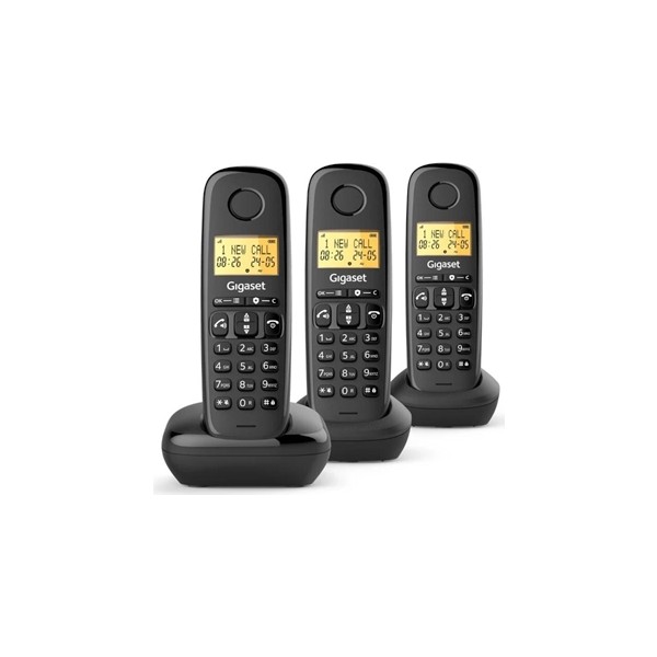 Gigaset basic 100 inalámbrico dect negro trio