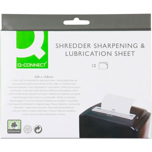 Hojas lubricantes para destructoras, 220 x 150 mm, 12 uds