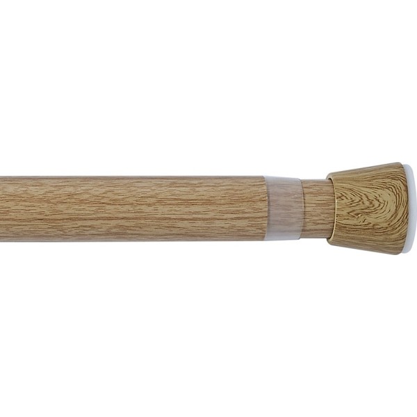 Barra extensible multiuso a presión sin taladro, madera, ø2,8 - 2,5 x 140 - 250 cm